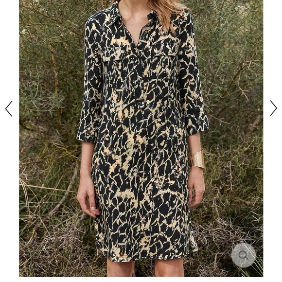 Wrap London lyocell linen print dress size US 8/UK 12. Abstract animal print - Picture 1 of 3